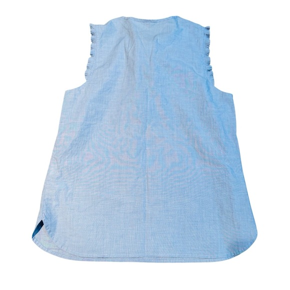 J.Crew Sleeveless Chambray Ruffle Top Women’s Size 4 - Picture 6 of 6